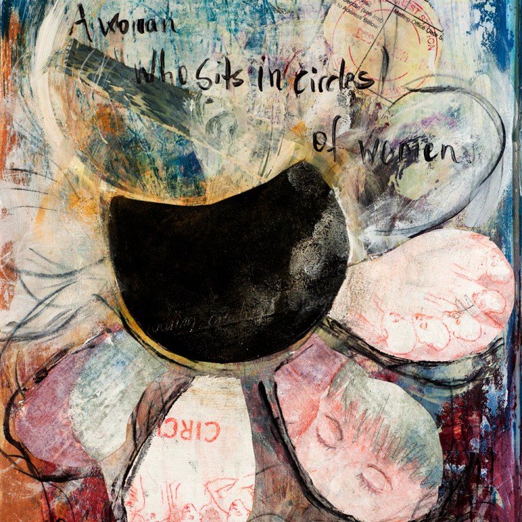 Daily Painting #15: Circle of Women  |  8x8"  |  $95  |  Archival pigment print on watercolor paper