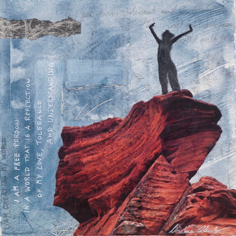 Christina Schulz, artist, mixed media painting: Free