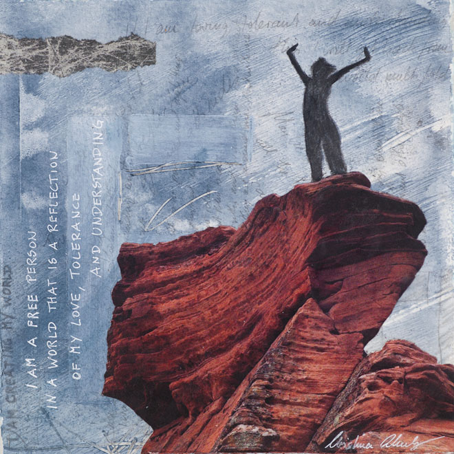 Christina Schulz, artist, mixed media painting: Free