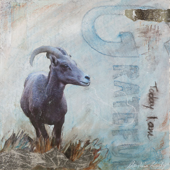Christina Schulz, artist, mixed media painting: Grateful