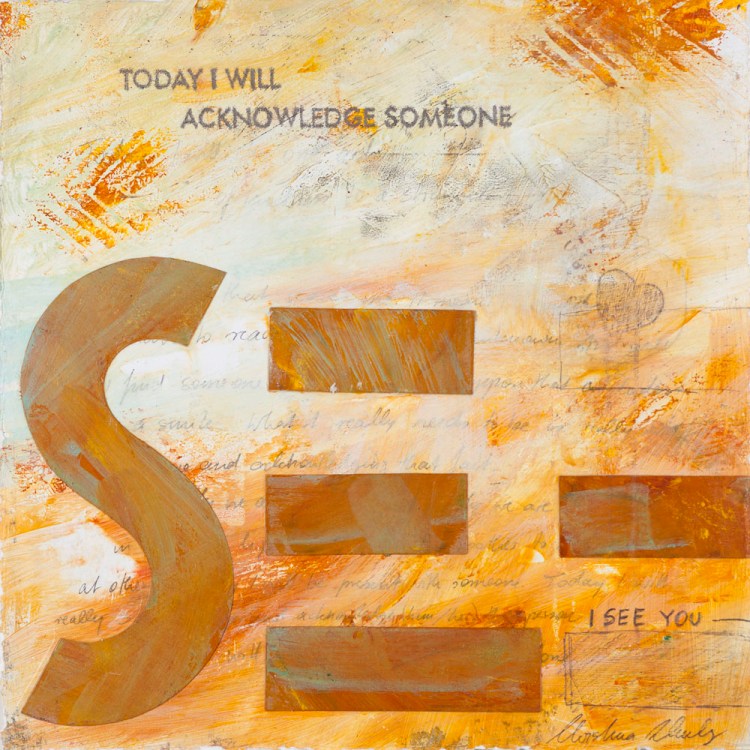Christina Schulz, artist, mixed media painting: I see you