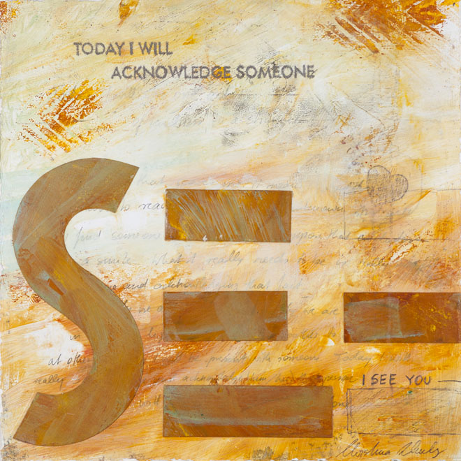Christina Schulz, artist, mixed media painting: I see you